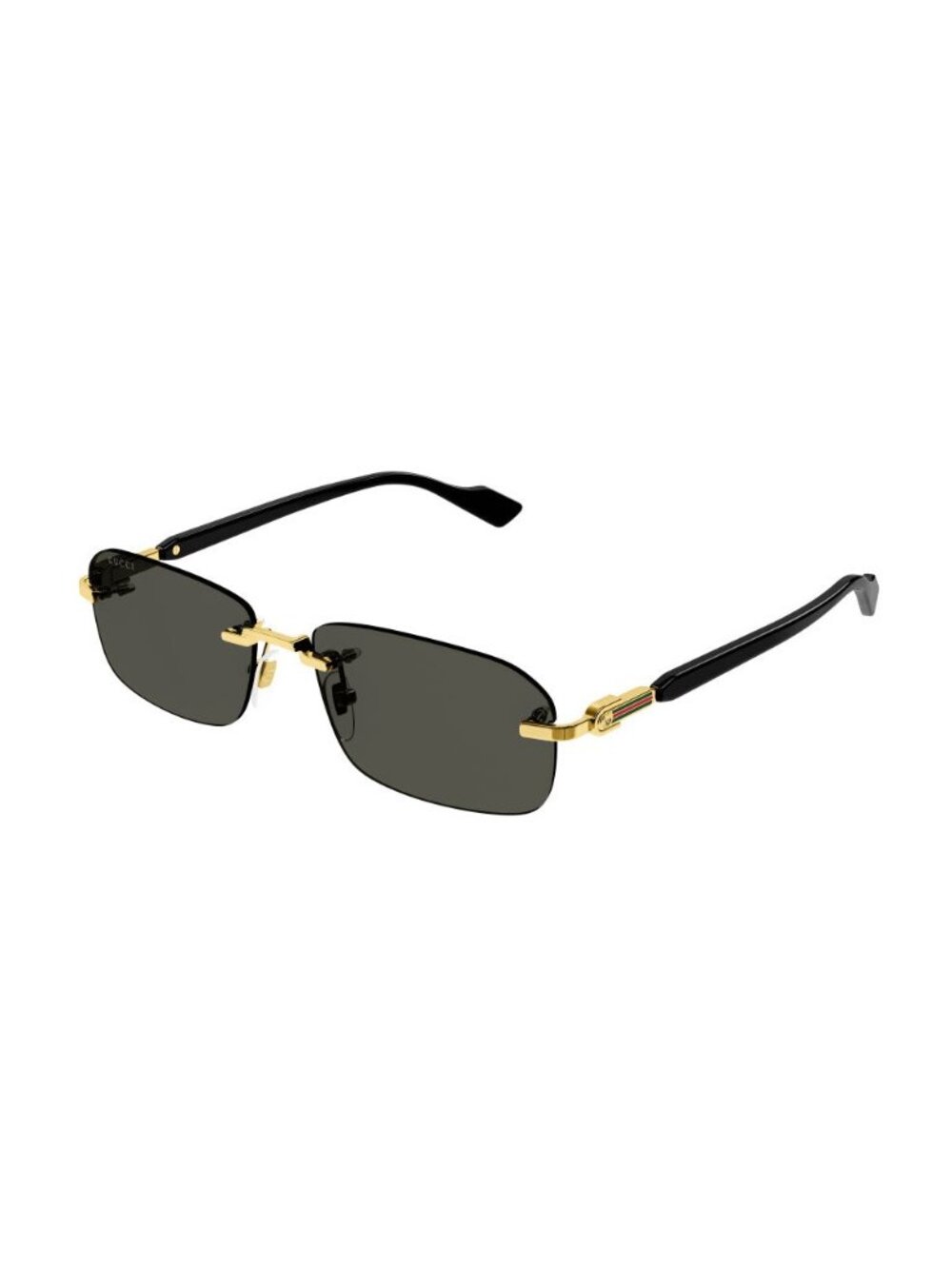 New Gucci Unisex Sunglasses Gold Square Multicolor Lens Metal Frame GG1221S 001